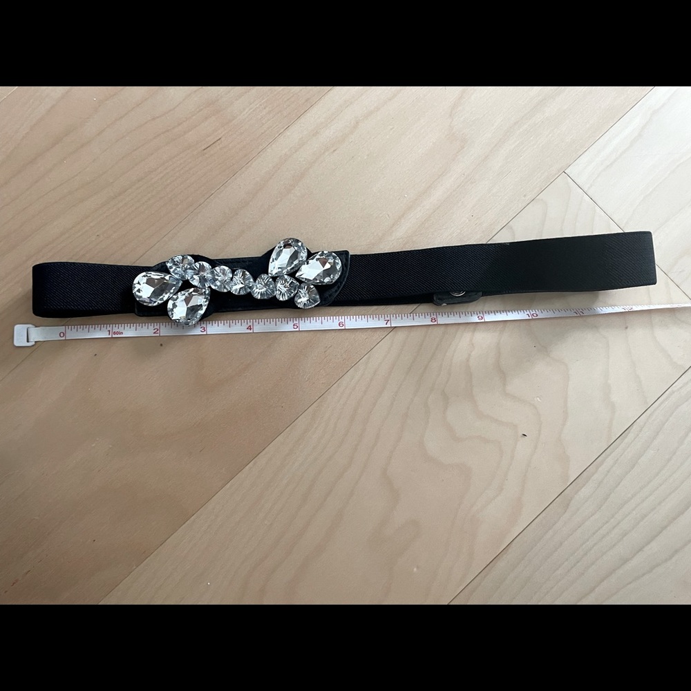 Jeweled elastic belt cinch for dresses